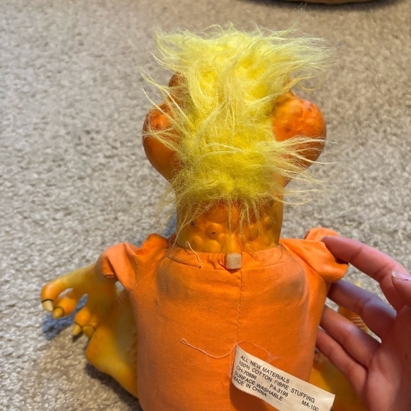 1991 DINO BRITES DINOSAUR HAPPINESS EXPRESS DINOSAUR Orange Yellow Kids Toy - Picture 5 of 6